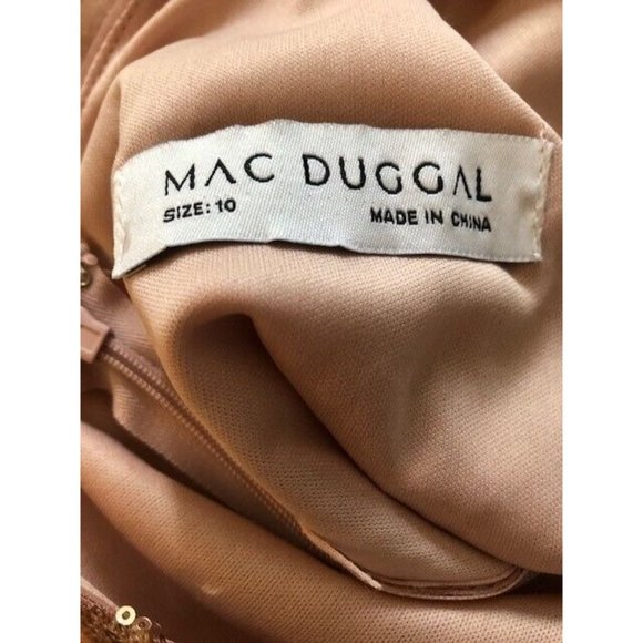 NWT $798 MAC DUGGAL EMBELLISHED V NECK LONG SLEEVE A LINE GOWN STYLE 20295 SZ 10 - Picture 7 of 8